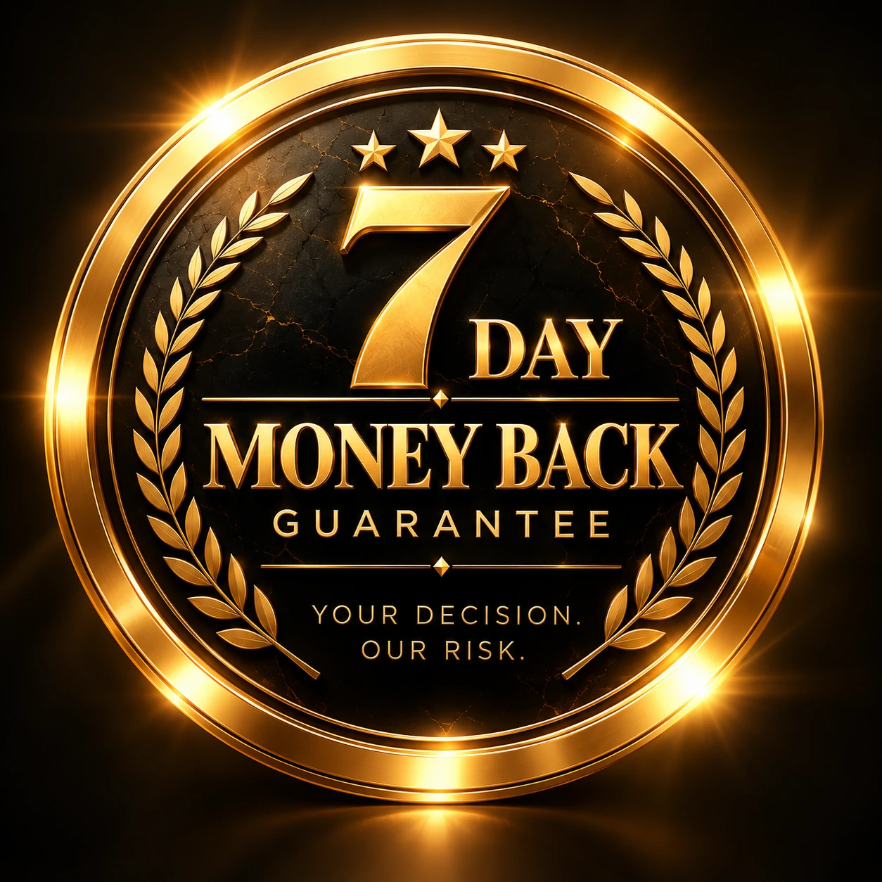7 Day Money Back Guarantee — Your Decision. Our Risk.